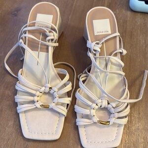 Dolce vita white heeled sandals